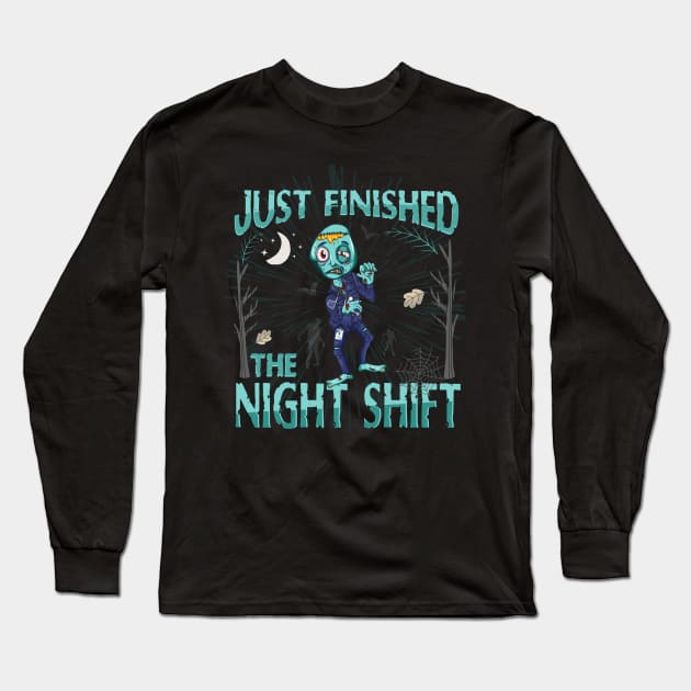 Funny Halloween EMTs Paramedic Nurse Tired Zombie Long Sleeve T-Shirt by Jandjprints